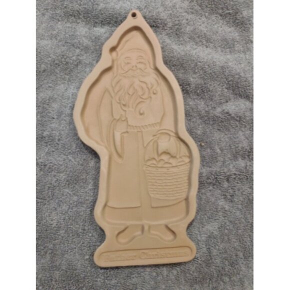 Longaberger Pottery Cookie Mold 1990 Father Christmas St Nick - Picture 2 of 5